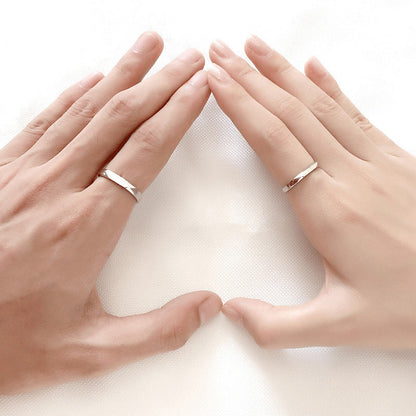 Women's & Men's Open Mouth And Korean Style Simple Glossy Rings