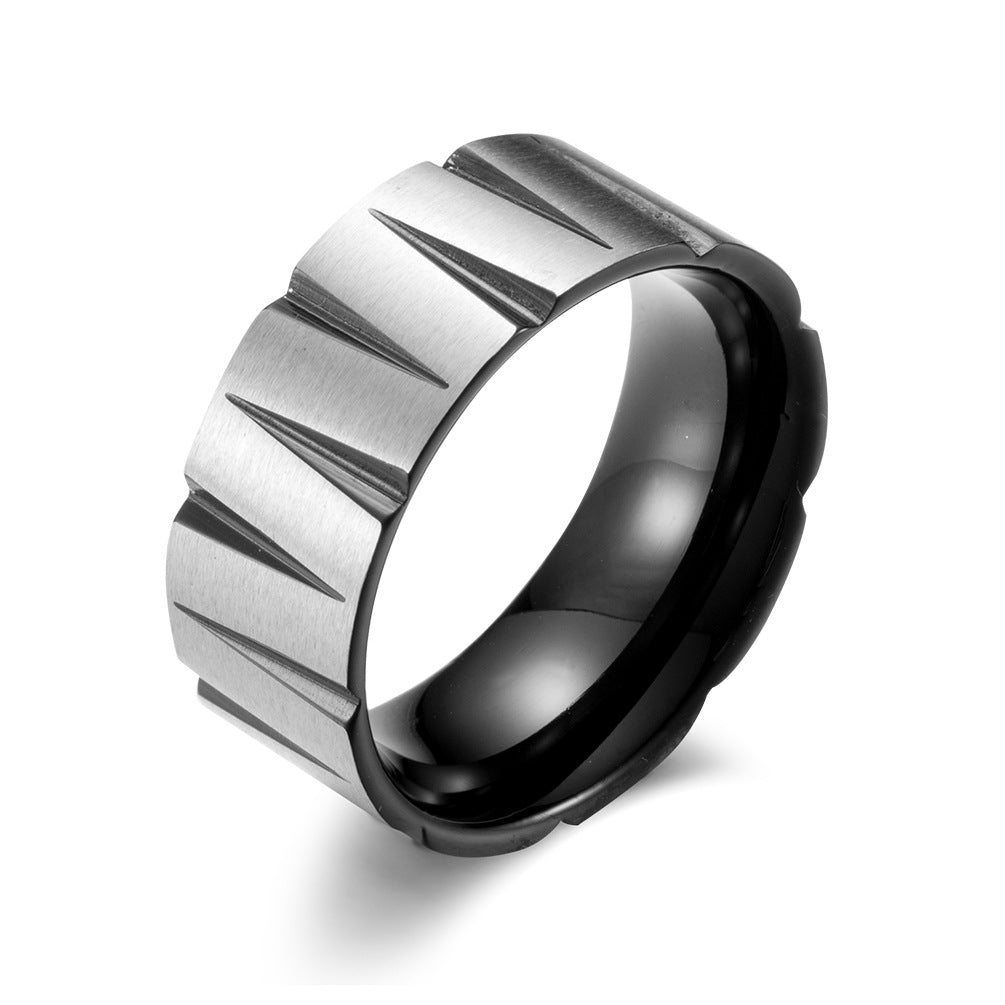 Steel Ornament Titanium Colorful Brushed Matte Rings