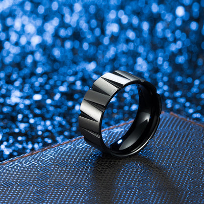 Steel Ornament Titanium Colorful Brushed Matte Rings