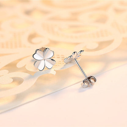 Women's Glossy Four Leaf Clover Ear Graceful Earrings