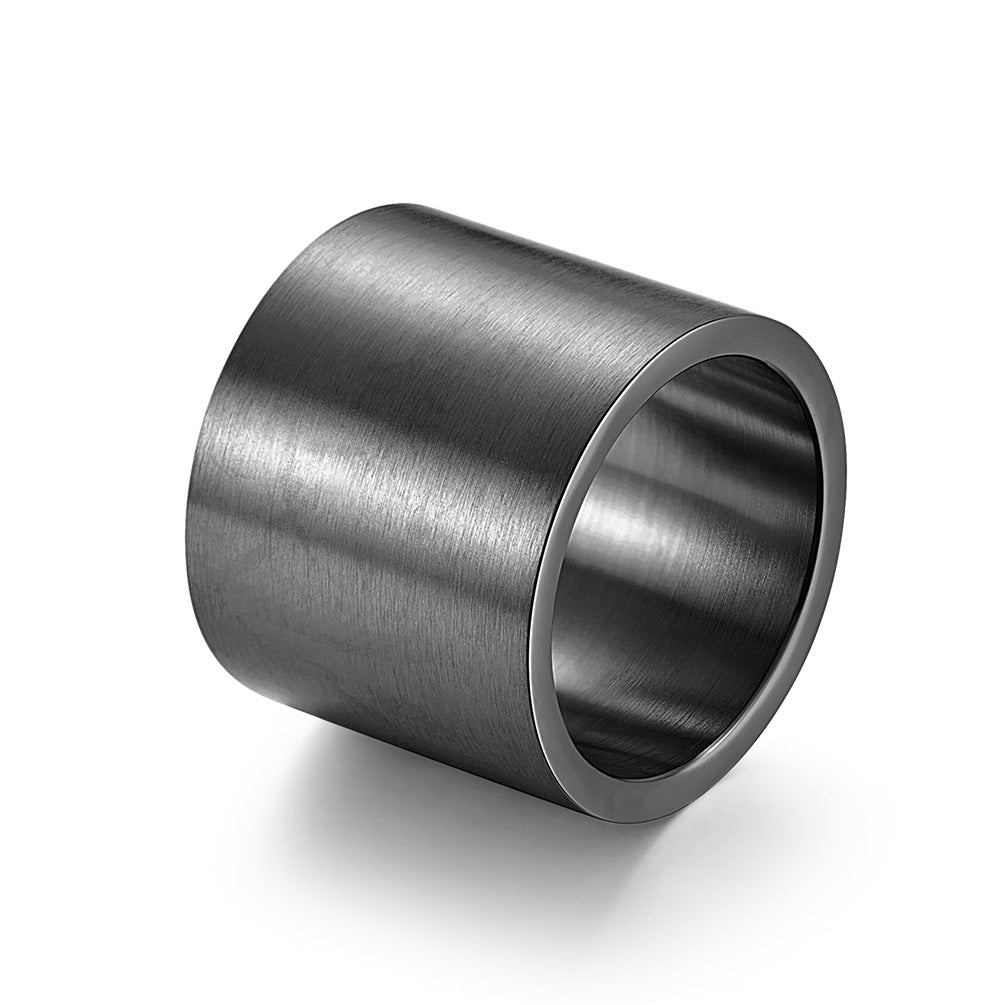 Titanium Steel Brushed Large Light Plate Rings