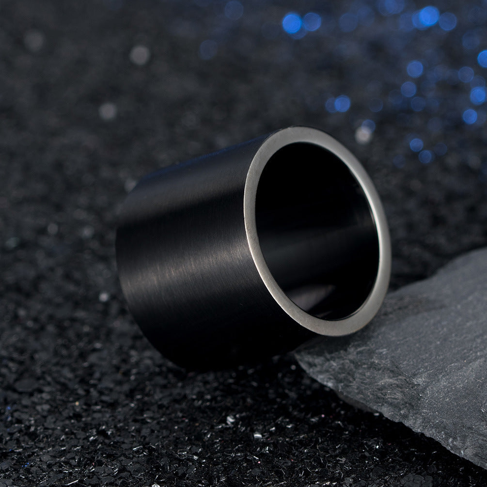 Titanium Steel Brushed Large Light Plate Rings