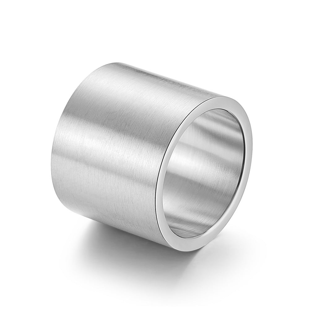Titanium Steel Brushed Large Light Plate Rings