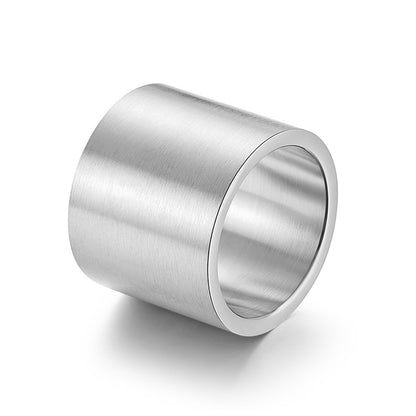 Titanium Steel Brushed Large Light Plate Rings