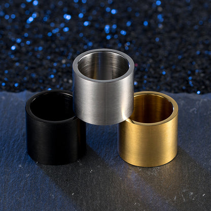 Titanium Steel Brushed Large Light Plate Rings