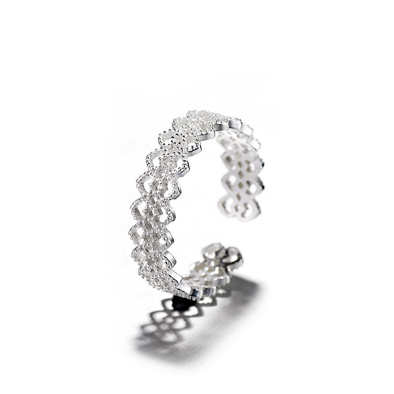 Open Small Fresh Pattern Lace Hollow Rings