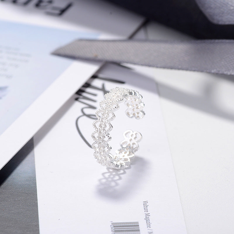 Open Small Fresh Pattern Lace Hollow Rings