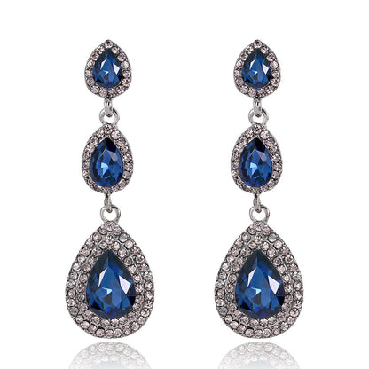 Elegant Luxury Jewelry Exaggerated Rhinestone Bride Earrings