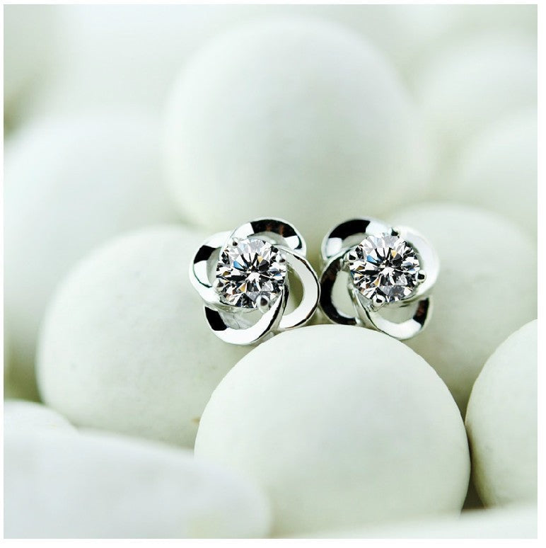 Simple Shiny Happy Four-leaf Clover Korean Style Earrings
