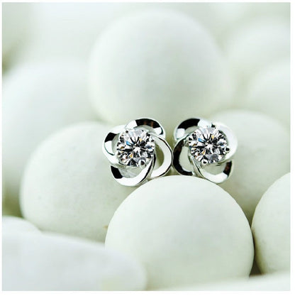 Simple Shiny Happy Four-leaf Clover Korean Style Earrings