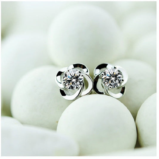Simple Shiny Happy Four-leaf Clover Korean Style Earrings