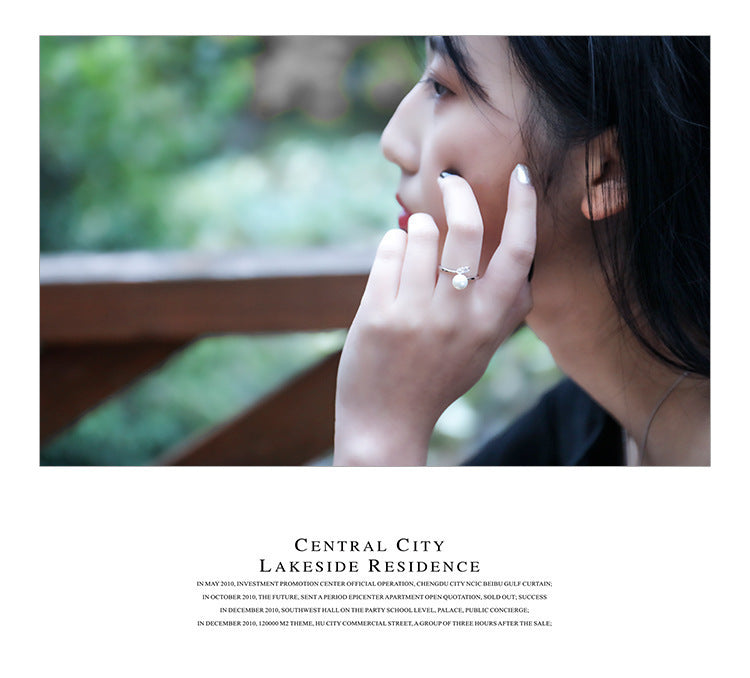 Classic Style Simple Ladies Open-end Pearl Rings