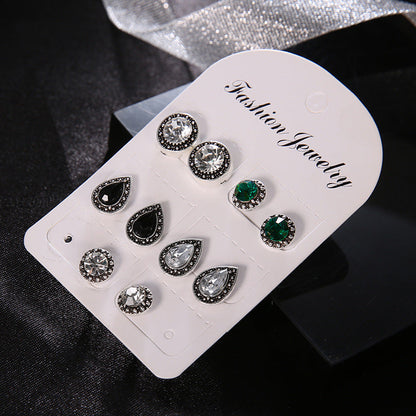 Pairs Imitation Gemstone Crystal Drop Shape Earrings