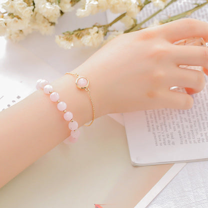 Women's Strawberry Quartz Attracting Male Pink Crystal Lucky Beads Bracelets
