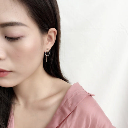 Women's Simple Geometric Long Strip Round Square Rings