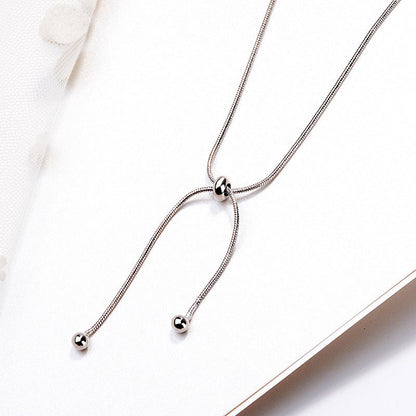 Pull Telescopic Snake Bone Round Beads Adjustable Simple Necklaces