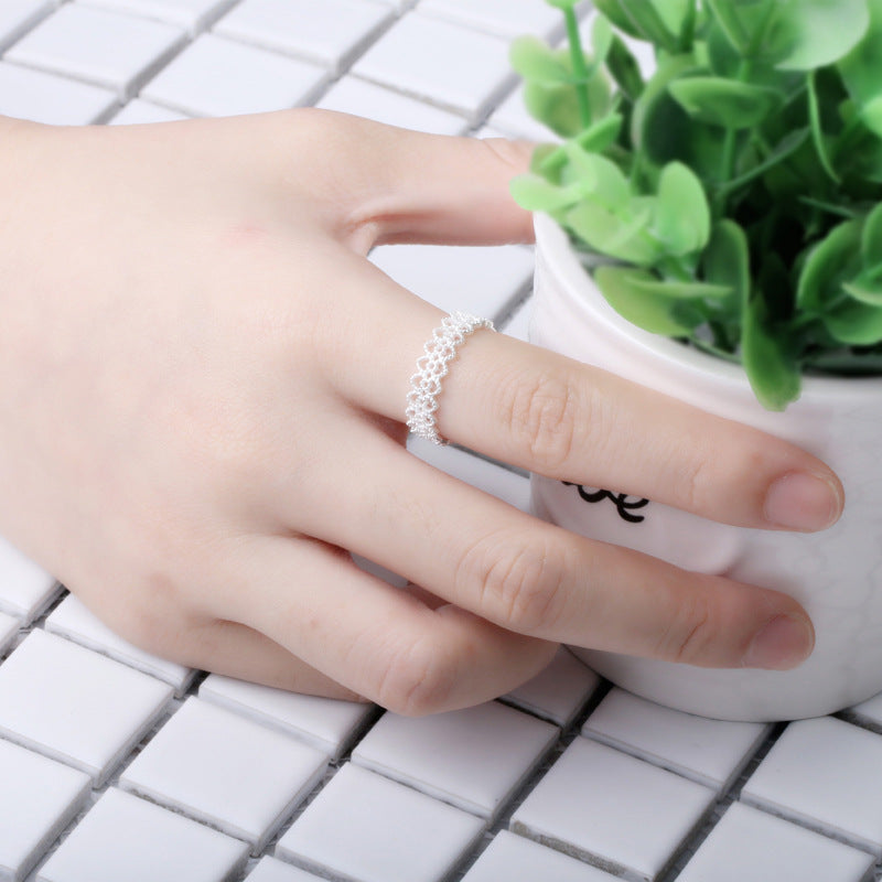 Open Small Fresh Pattern Lace Hollow Rings