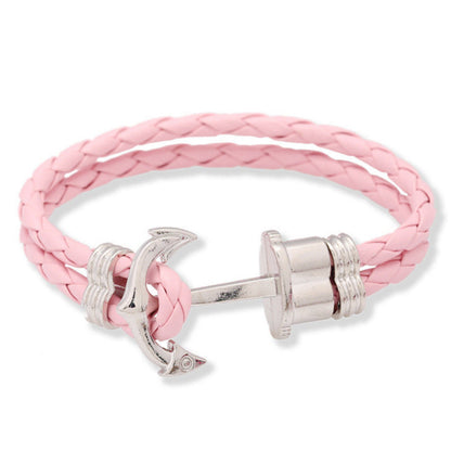 Men's Beaded Snake Pattern Boat Anchor Hip Hop Cool Genuine Bracelets