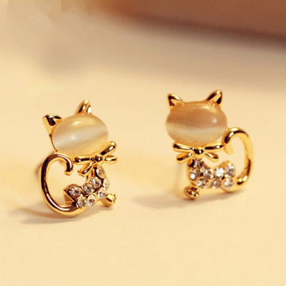 Shining Selling Cute Kitten Ear Korean Earrings