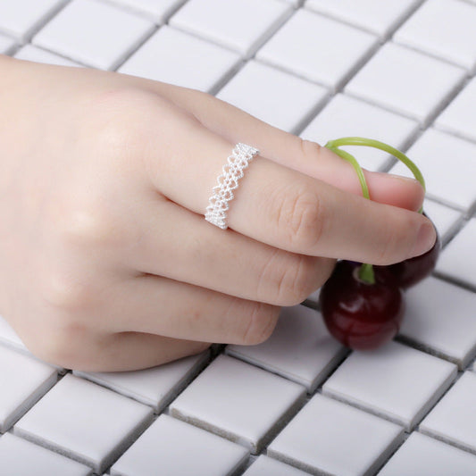 Open Small Fresh Pattern Lace Hollow Rings