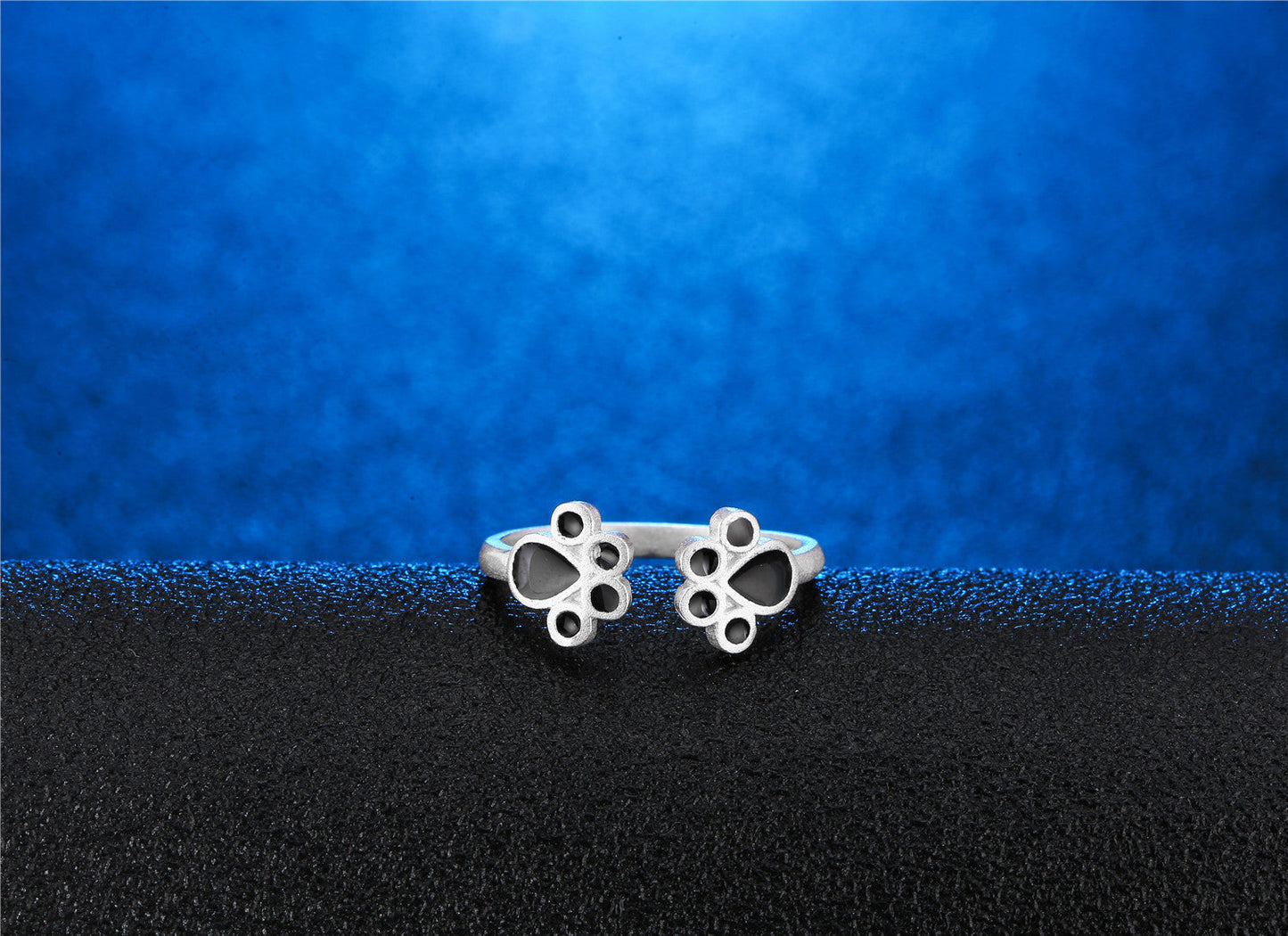 Women's Sier Plated Cat's Paw Cat Version Rings