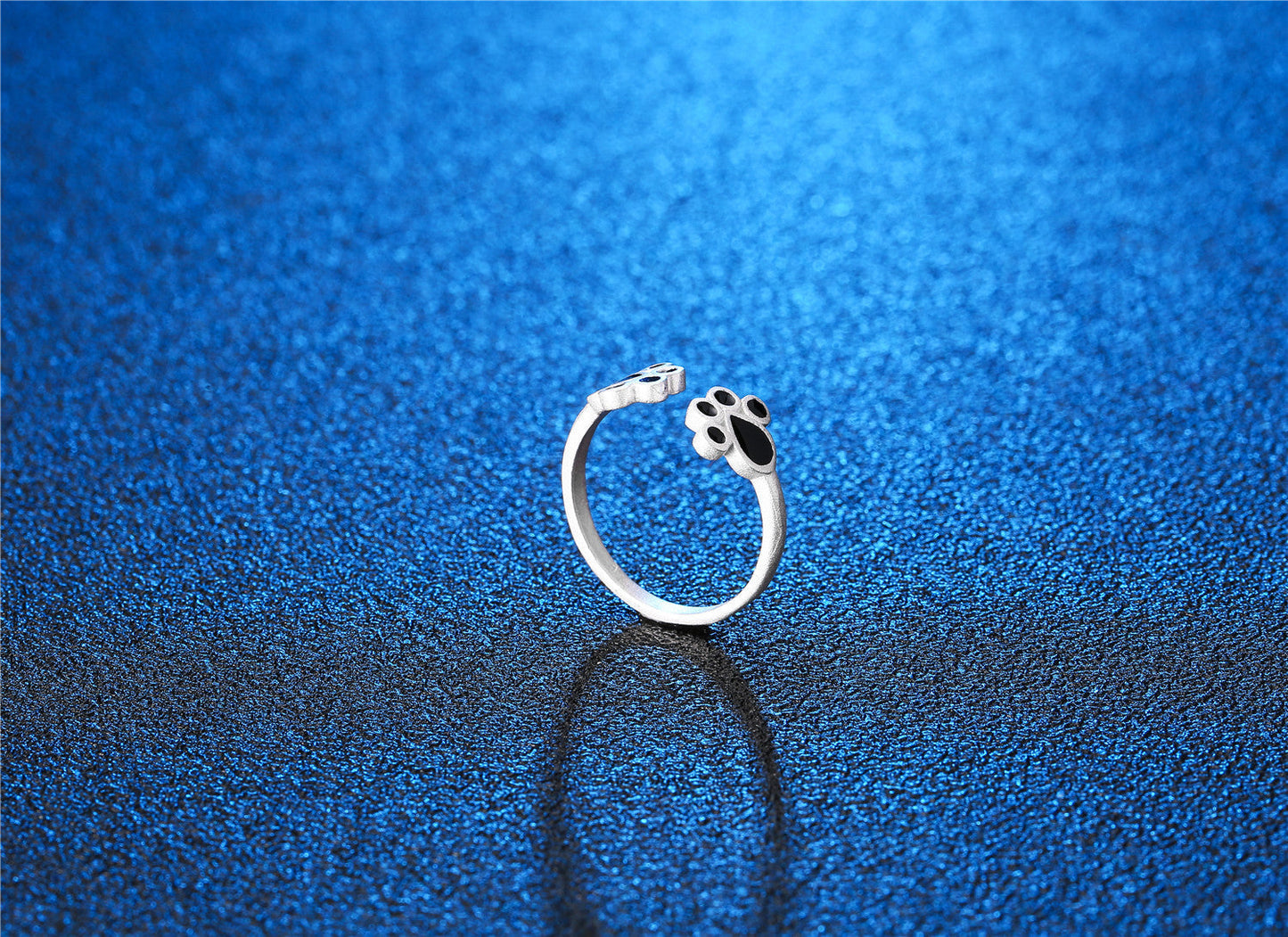 Women's Sier Plated Cat's Paw Cat Version Rings