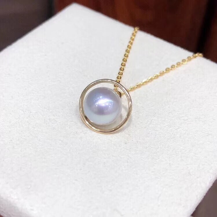 Women's Gold-plated Saturn Pearl Simple Elegant Three-dimensional Necklaces