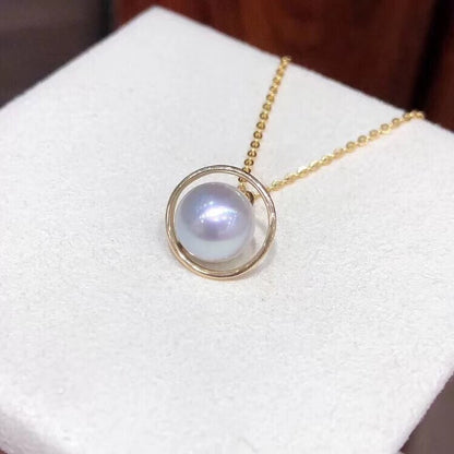 Women's Gold-plated Saturn Pearl Simple Elegant Three-dimensional Necklaces