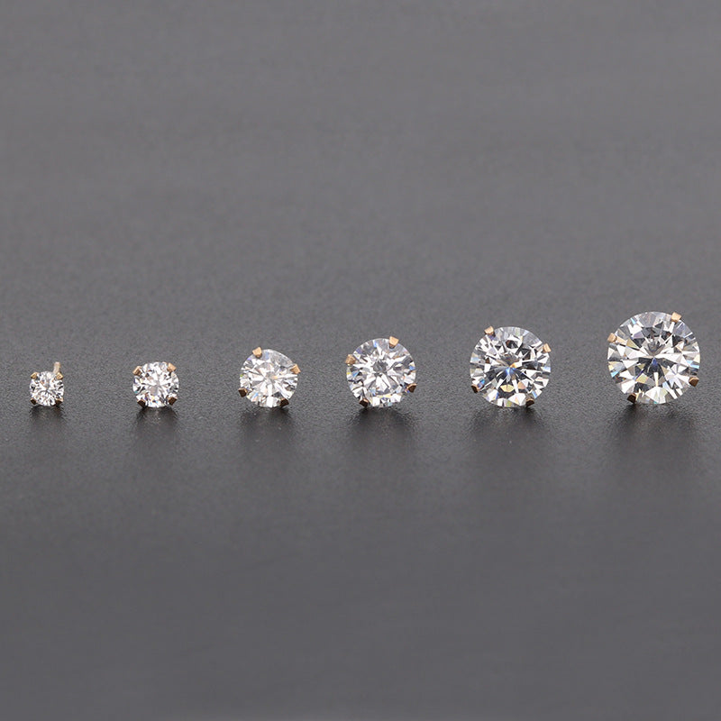 Simple Fashion Stainless Steel Transparent White Earrings