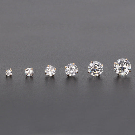 Simple Fashion Stainless Steel Transparent White Earrings