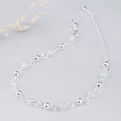 Style Sier Fashion Dull Polish Bead Hollow Bracelets