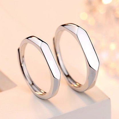 Women's & Men's Open Mouth And Korean Style Simple Glossy Rings