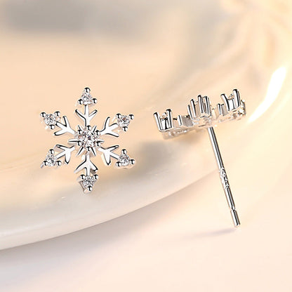 Zircon Snowflake Ear Female Sweet Elegance Earrings