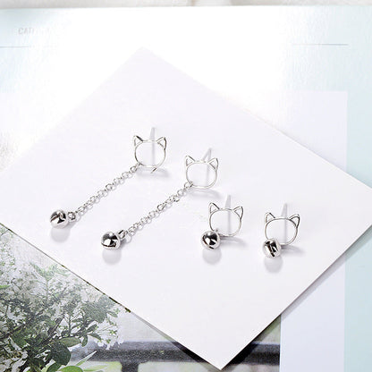 Gu Cute Bell Cat Female Temperament Earrings