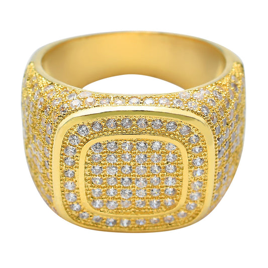 Men's Gold-plated Zircon Hip Hop Full Diamond Rings