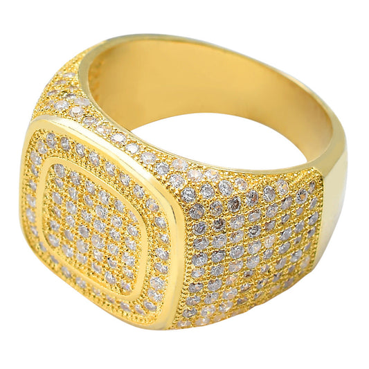 Men's Gold-plated Zircon Hip Hop Full Diamond Rings