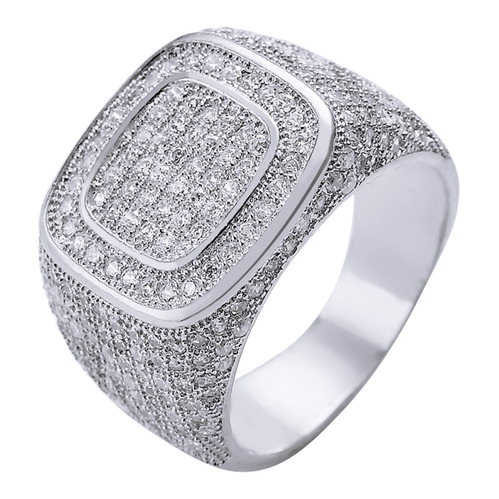 Men's Gold-plated Zircon Hip Hop Full Diamond Rings