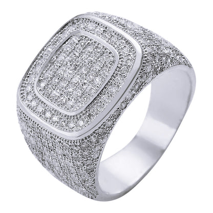 Men's Gold-plated Zircon Hip Hop Full Diamond Rings