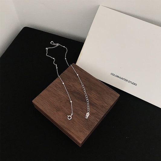 Slim Retro Interval Small Beads Short Necklaces