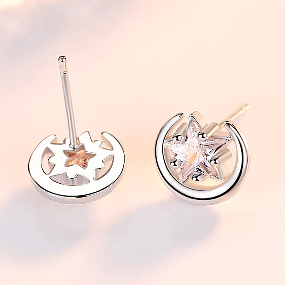 Versatile Moon Cute Pentagram Auricular Needle Earrings