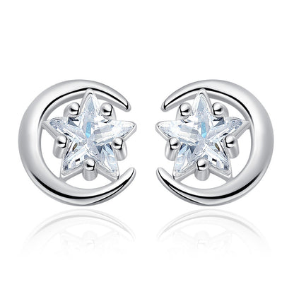 Versatile Moon Cute Pentagram Auricular Needle Earrings