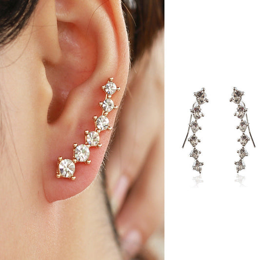 Women's Gradient Full Diamond Personality Fashion Inlaid Stone Geometric Earrings