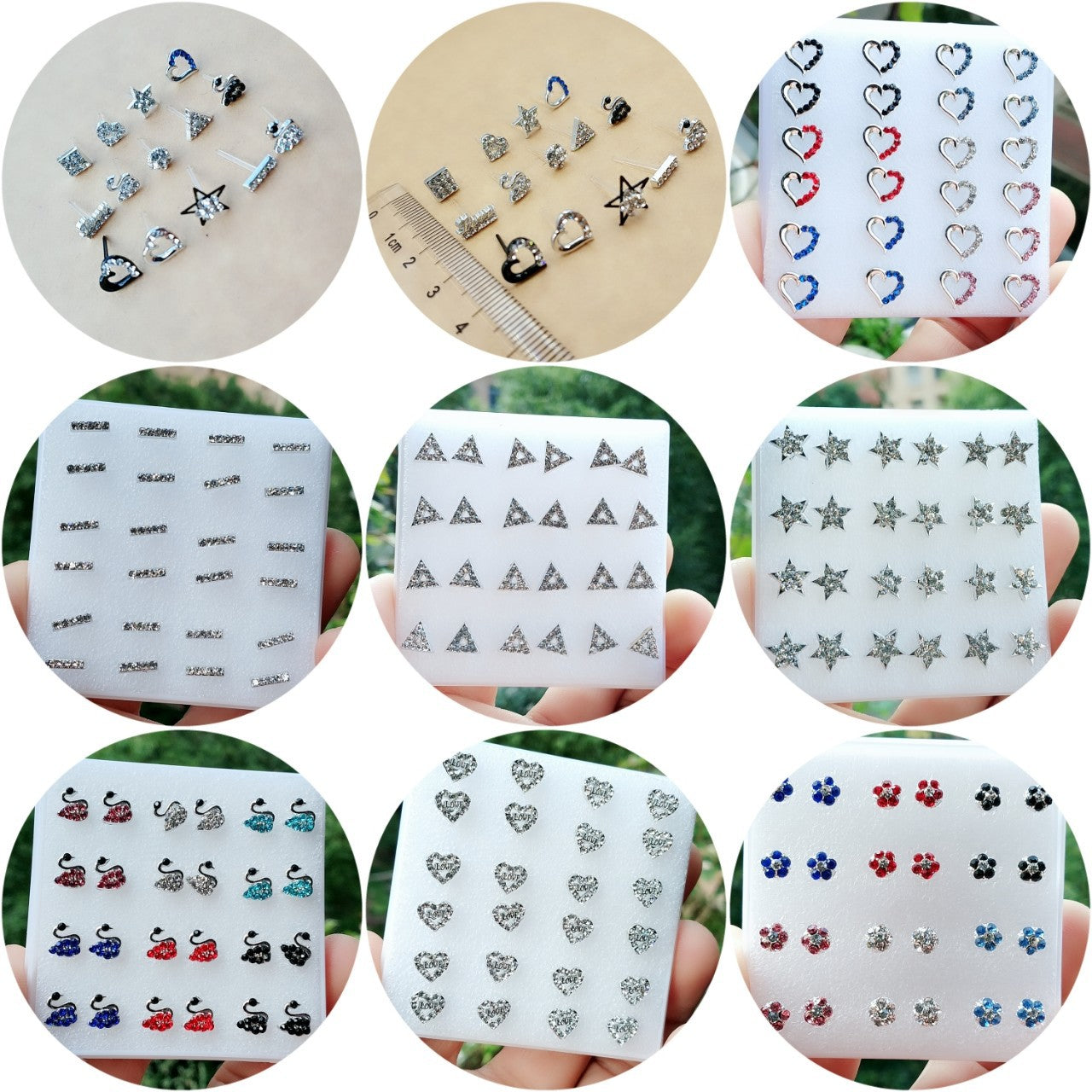 Women's Summer Ear Plastic Auricular Needle Mini Earrings