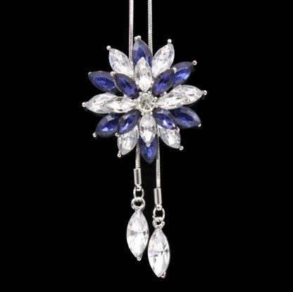 Style Snowflake Flower Crystal Zircon Sweater Chain Fashion Long Necklaces