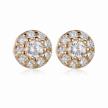 Zircon Grade Full Diamond Plated Color Simple Commuter Earrings