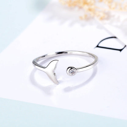 Mermaid Tail Open Fishtail Female Dolphin Rings