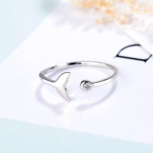 Mermaid Tail Open Fishtail Female Dolphin Rings