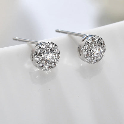 Zircon Grade Full Diamond Plated Color Simple Commuter Earrings