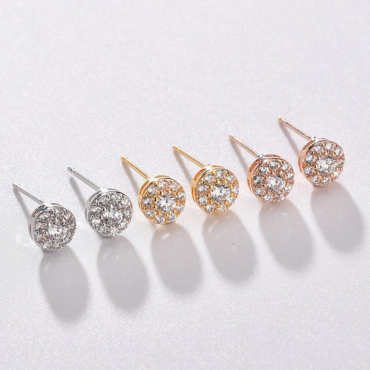 Zircon Grade Full Diamond Plated Color Simple Commuter Earrings