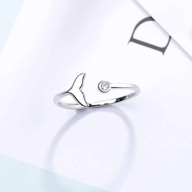 Mermaid Tail Open Fishtail Female Dolphin Rings